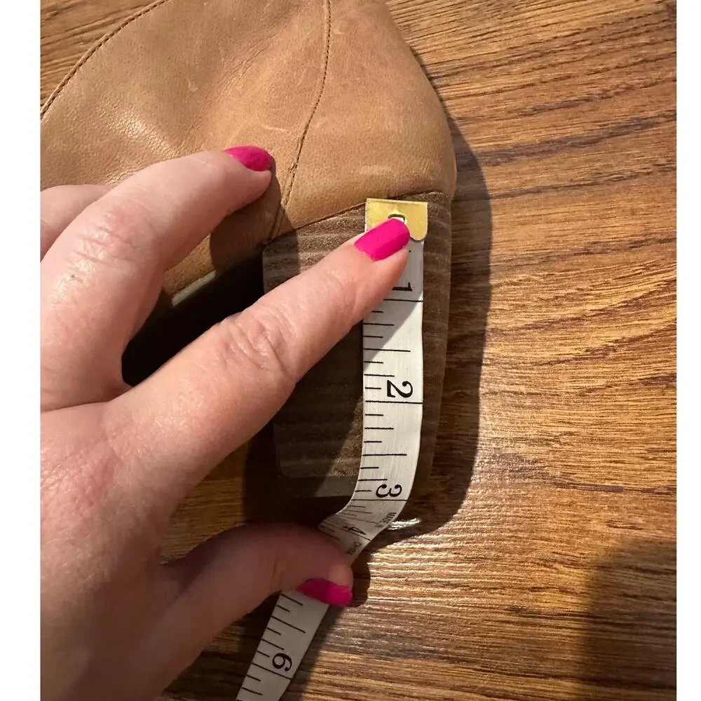 Lucky Brand Joal Peep Toe Leather Booties Women’s 8.5M Tan Block Heel Shoes
